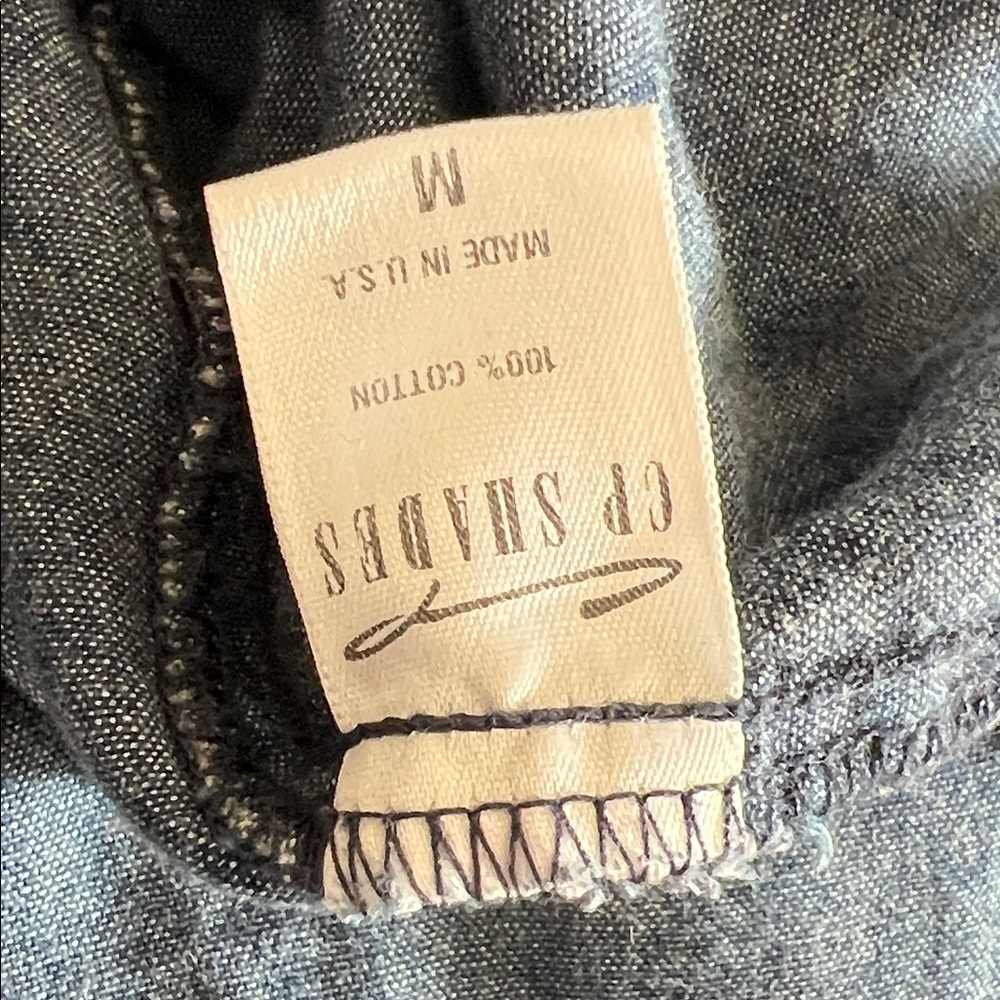 CP‎ Shades Indigo Cotton Twill Tunic Shirt Sz Medium - READ Pockets Lightweight - Picture 9 of 12